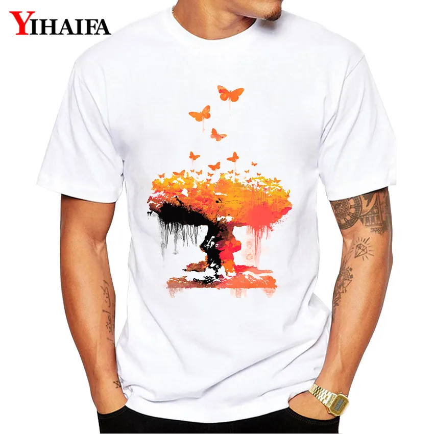 

Fashion T-Shirt Mens Womens Painted Tree suit gym Print Graphic Tees Casual Short Sleeve Round Neck White Tee Shirts Summer Tops