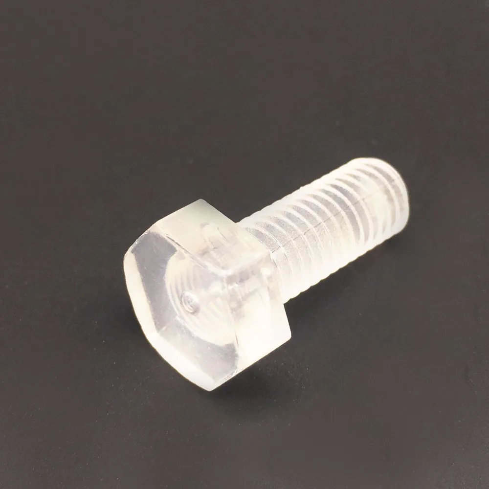 

M4 Hex Bolts PC Poly Screws Transparent Full Threads Metric Pack 1000
