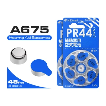 

48 Pcs/lot 1.4V A675 PR44 Zinc Air Hearing Aid Battery 675 V675 P675 DA675 PR675H PR675P PR44 A675 AC675 Button Batteries