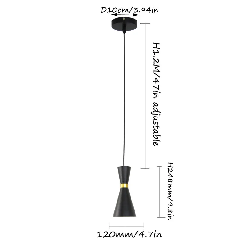 Minimalist Drop Pendant Light Black Aluminum Suspension Pendant Lamp Post Modern Pendant Light Restaurant Dining Nordic Pendant Lights for Home (4)