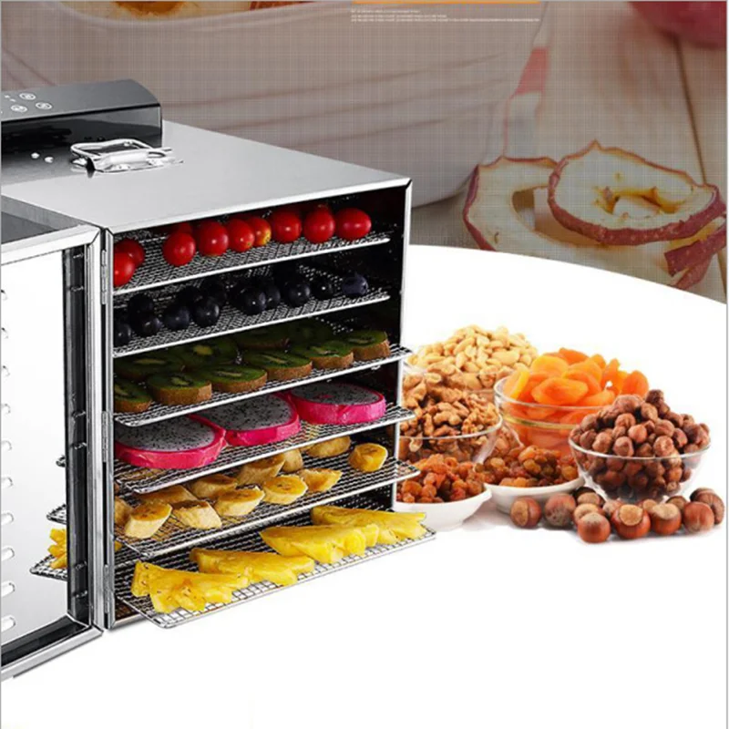 

6 Tray 220V Fruit Dehydrator Machine Fruit Vegetable Meat Herbal Tea Fish Dryer Pet Food Air Dryer Stainless steel