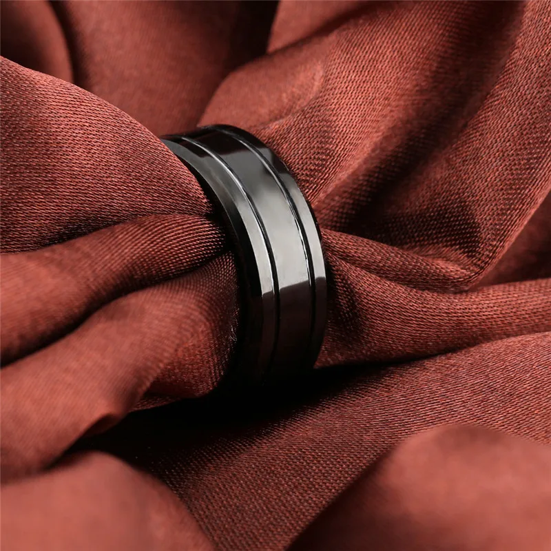 Модное черное вольфрамовое кольцо для мужчин, обручальное кольцо из вольфрама, ювелирные изделия, мужское большое кольцо