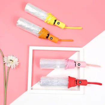 

Creative Transparent Umbrella Automatic Umbrella Three Folding Women Umbrellas Compact Folding Windproof Style Clear umbrella