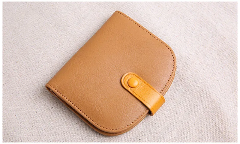 AETOO женский кожаный короткий кошелек, мини-кошелек на пуговицах, кожаный ретро-кошелек