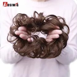AOSIWIG вьющиеся шиньоны с резинкой теплостойкость Синтетический Scrunchie обёрточная бумага волос кольцо