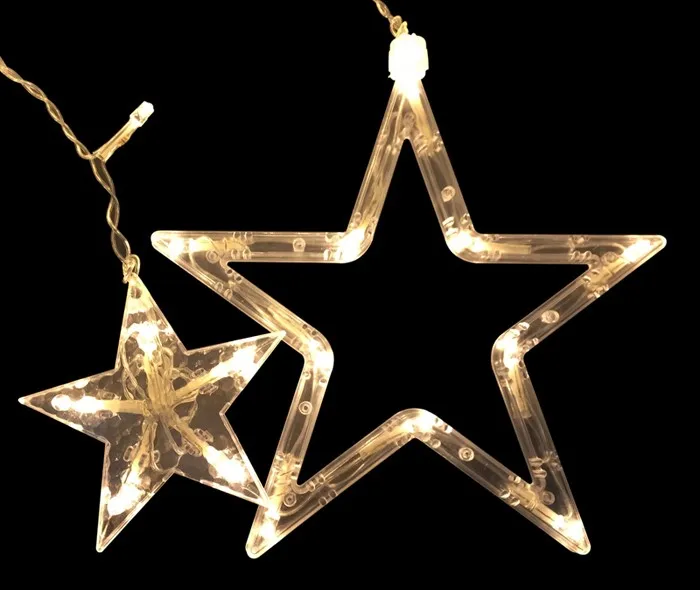 Рождество огни AC 220 В ЕС Plug Романтический Фея Звезда привела Шторы строка Освещение для праздника Свадебные гирлянды украшения партии