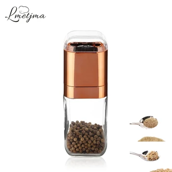 

LMETJMA 6oz Chili Pepper Grinder Adjustable Ceramic Rotor Salt and Pepper Mill for Fine and Coarse Grinding Pepper Shaker KC0035