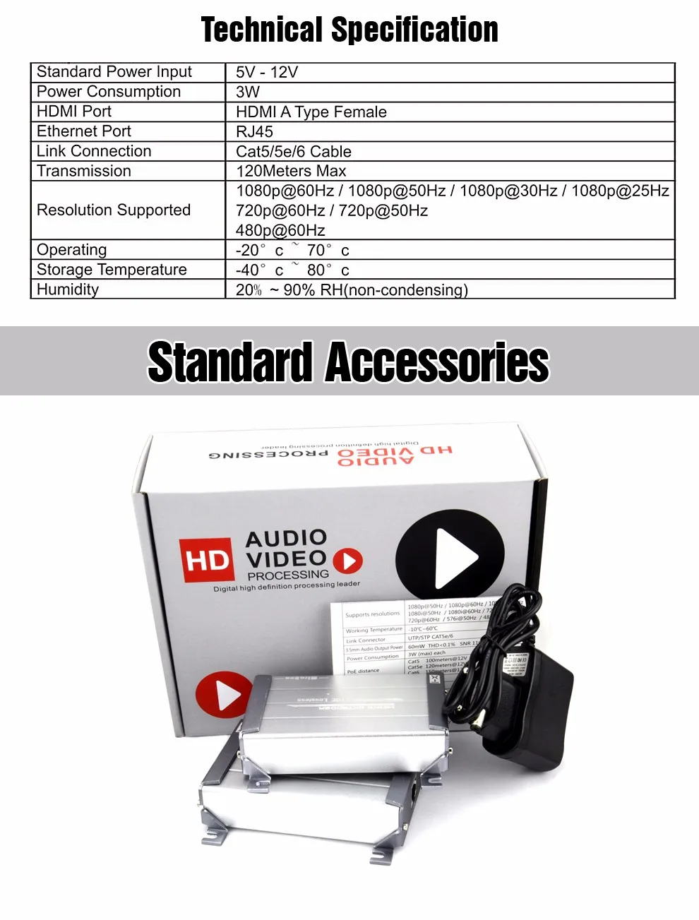 HSV378 1080P Lossless HDMI Extender Over Cat5Cat5eCat6 No Delay Lossless HDMI Extender Support Up To 120m Transmitter Receiver (9)
