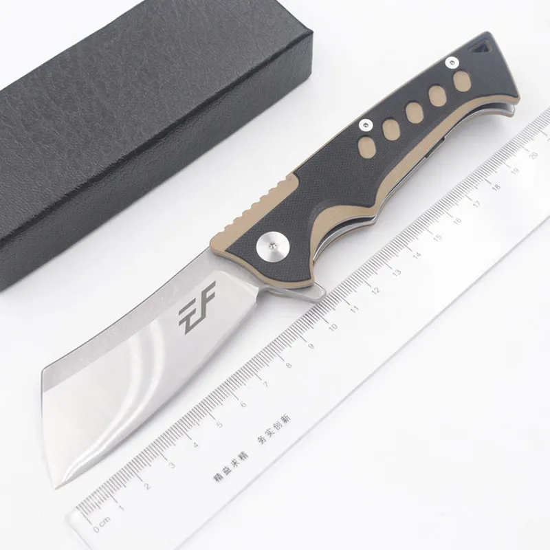 

JUFULE EF1932 ball bearing filpper D2 Blade G10 steel handle Folding Outdoor Survival EDC Tool camp hunt cleaver Kitchen Knife