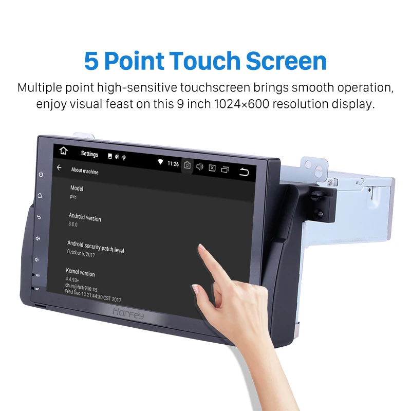 Sale Harfey Android 8.0 9"Car multimedia player GPS navigation For BMW 3 Series M3 E46 316i 318i 320i 323i 325i support Bluetooth 2