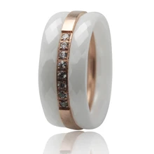 Blanco anillo de cerámica negro para las mujeres y de los hombres personalizada de cerámica titanium anillo romántico 2017 de joyería de moda anillo superior