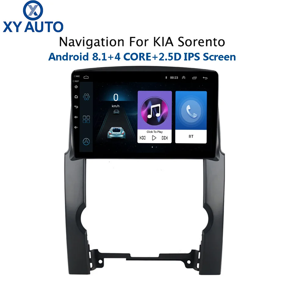 

10.1 inch 2.5D IPS Tempered HD multi-touch screen Android 8.1 NAVI for Kia Sorento 2007-2012 with Bluetooth USB WIFI support SWC