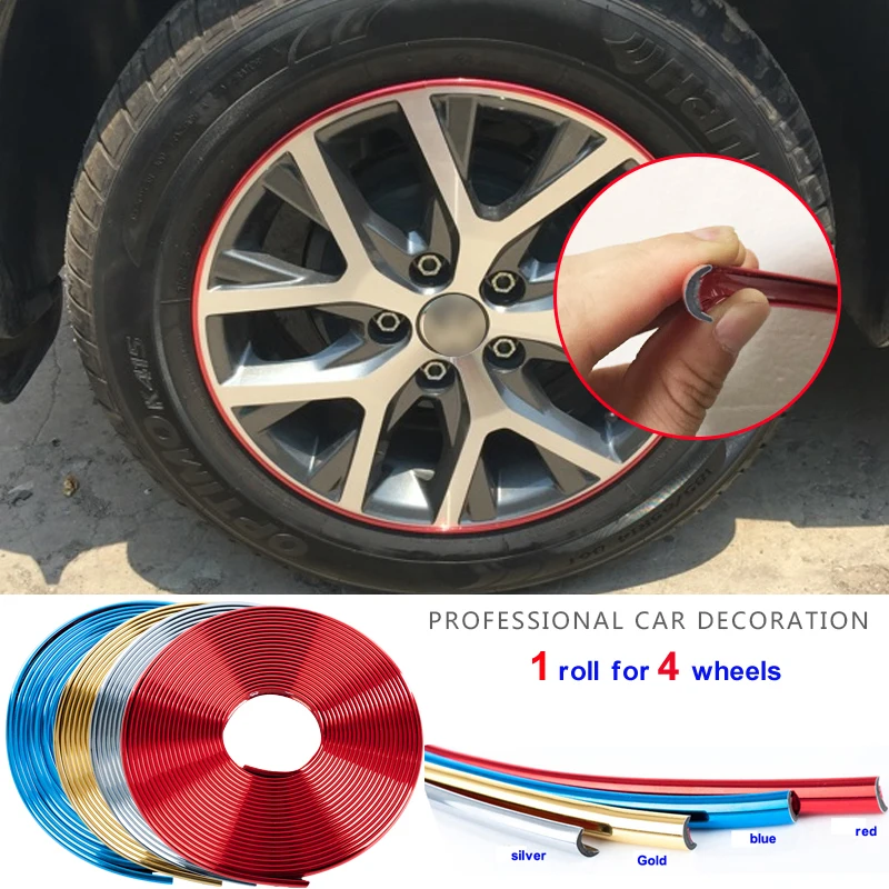 

8meter/roll universal car chrome protection wheel Rim ,Grille clips, light frame decoration Collision strips
