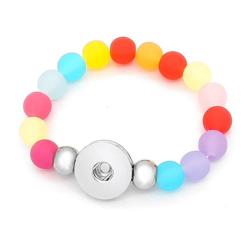 

New AB0049 Chewable Baby Bead Necklace Silicone Beads Teething For Baby snap bracelets fit 18MM snap buttons wholesale