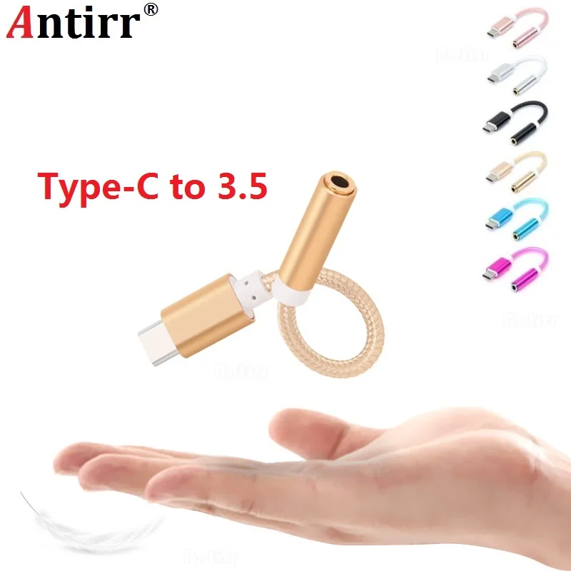 

Antirr Braided USB3.1 Type C To 3.5mm Audio Cable Converter Adapter USB-C 3.1 Type-C Male To 3.5 Earphone AUX Jack Cable