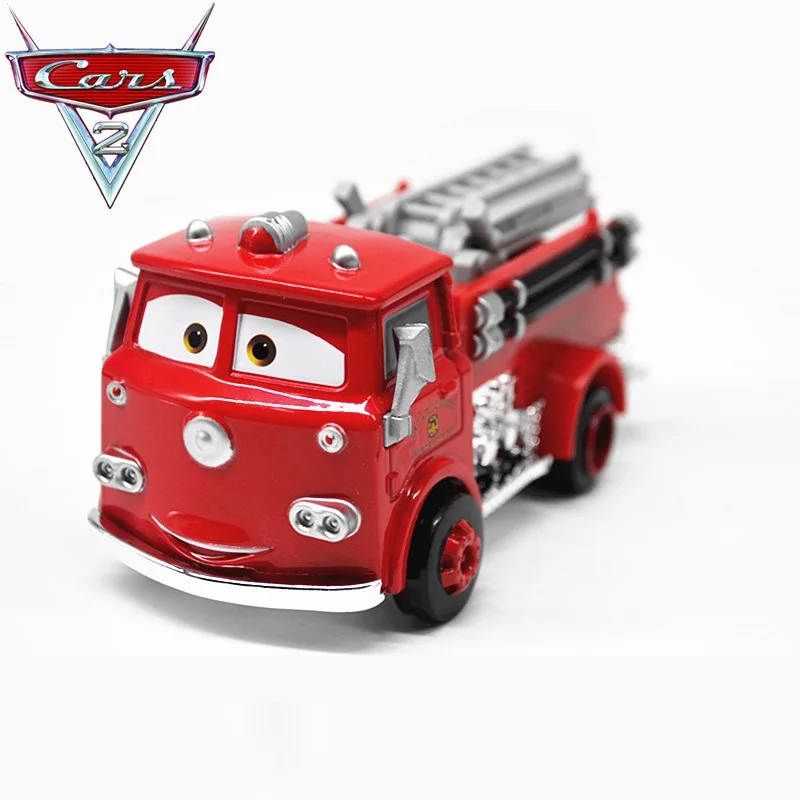 Disney Pixar Cars 2 Red Fire Truck W Case Disney Store Facile Da Usare