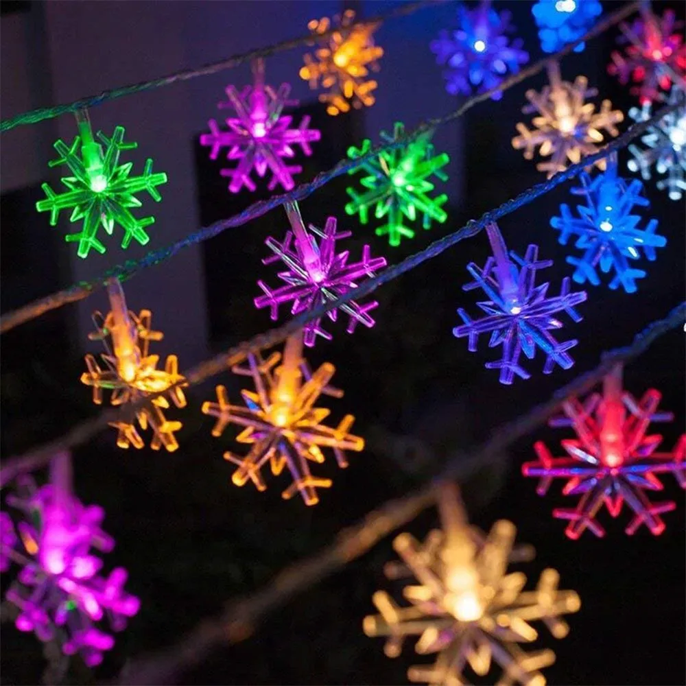 AC220V Snowflake led string light Waterproof Holiday lighting 8 Modes