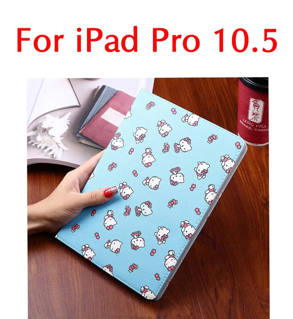 Чехлы для iPad Pro 10,5 Pro 9,7 ударопрочный чехол для планшета hello kitty с кошкой из мультфильма Модный чехол для планшета ST16 - Цвет: Blue Kitty pro10.5