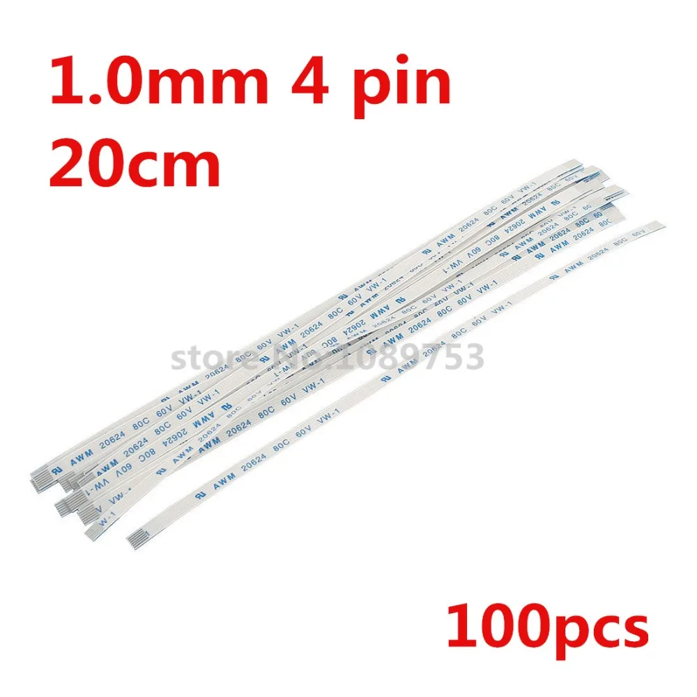 

100pcs/lot Length 200mm Pitch 1.0mm 4 pin Isotropy Type A Flexible Flat Cable Wire
