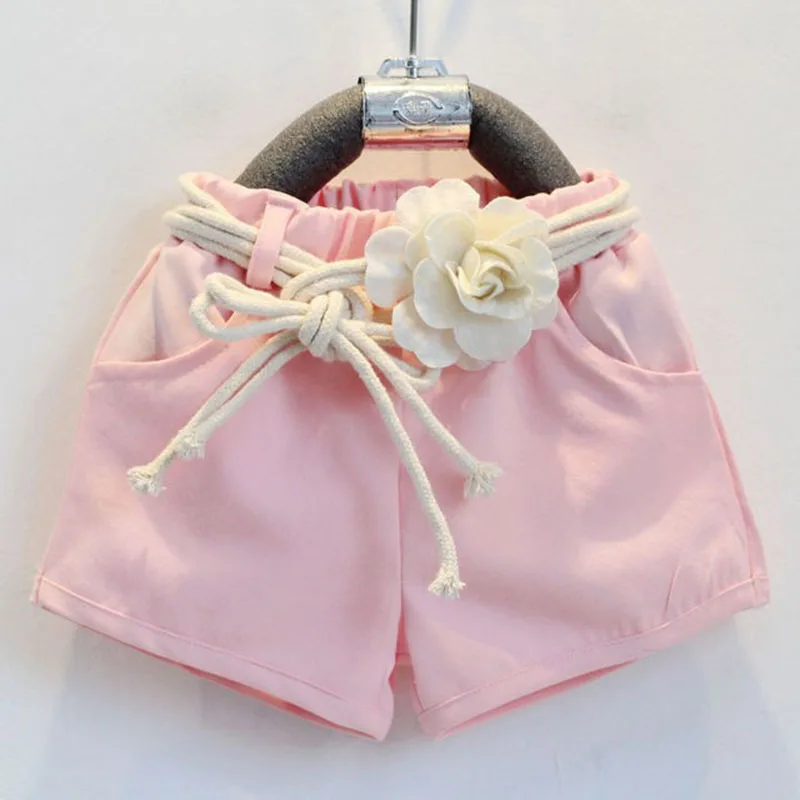 Baby Children Clothes Sets 2018 Girls Fly Sleeve Flower Cotton Shirt + Shorts Summer Set Sport Belt Print Letter Clothes k1