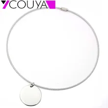 Модные украшения серебро круглый кулон 2 мм Сталь цепи колье готический себе Ожерелья для мужчин подарок для Для женщин Девушка