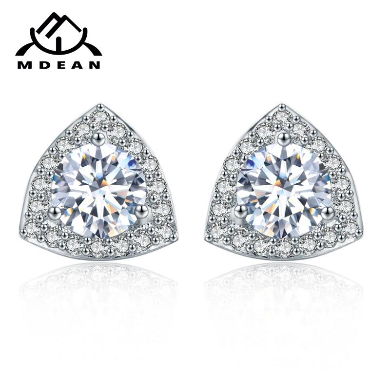 Mdean белого золотистого цвета прозрачный AAA Циркон Модные ювелирные изделия, серьги для женщин Свадебные Brincos Bijoux букле D'oreille A112