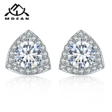 Mdean белого золотистого цвета прозрачный AAA Циркон Модные ювелирные изделия, серьги для женщин Свадебные Brincos Bijoux букле D'oreille A112