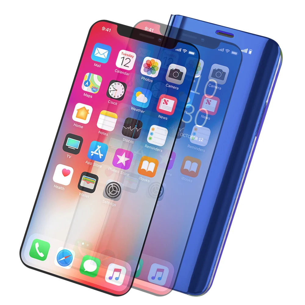 Умный чехол GerTong для iPhone XR XS Max с гальваническим покрытием, зеркальный Чехол-книжка для iPhone X 8 7 6 Plus 6 S, чехол с полной защитой