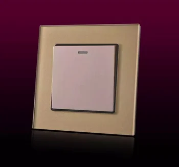 

British standard square back shape Luxury white crystal glass panel, Push button intermediate 3 Way wall switch 1 gang to 2 gang