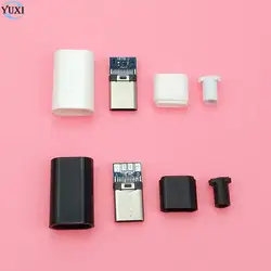 YuXi 2 комплекта USB 3,1 Тип C штекер сварочный Тип USB-C 4 в 1 PCB разъем зарядки