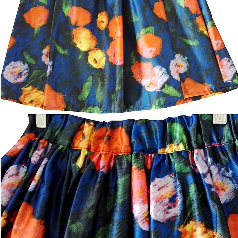 Faldas Mujer Moda 2019 женские юбки с цветочным принтом уличная длина до колена бальное платье повседневные юбки женские, с завышенной талией юбка