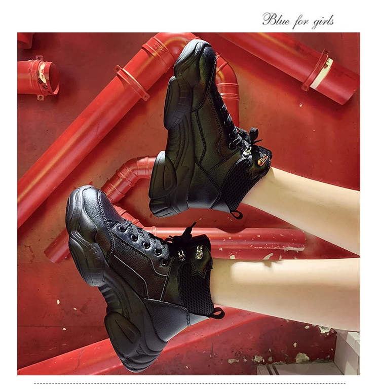 Новая весенне-осенняя женская повседневная обувь удобная обувь из искусственной кожи обувь на толстой подошве открытые сапоги Женская Белая обувь для фитнеса Chaussure
