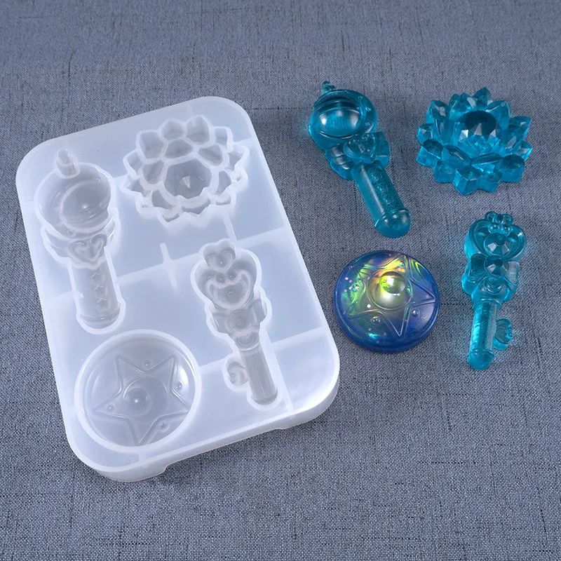 

Magic Wand Pendant Silicone Mold DIY Decorating Clay Tools Translucent Jewelry Accessories Epoxy Resin Molds Cake Biscuits Mould