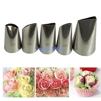 

5pcs Stainless Steel Nozzle Set Cake Decorating tips Set Cream Pastry nozzles Baking Tools Bakeware Set
