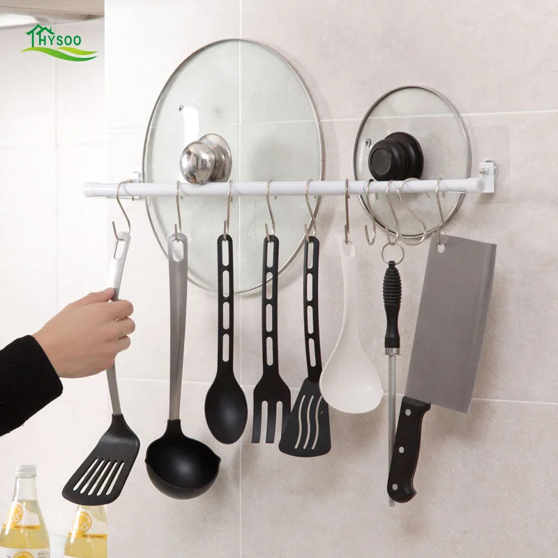 Free punch strong iron hook kitchen utensils hook wall nail free