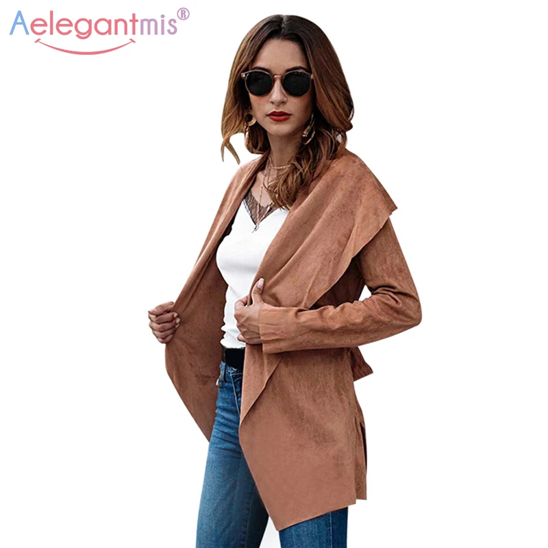 

Aelegantmis Fashion Elegant Slim Cardigan Trench Coat Women 2018 Spring Autumn Khaki Casual Coat With Belt Ladies Outerwear