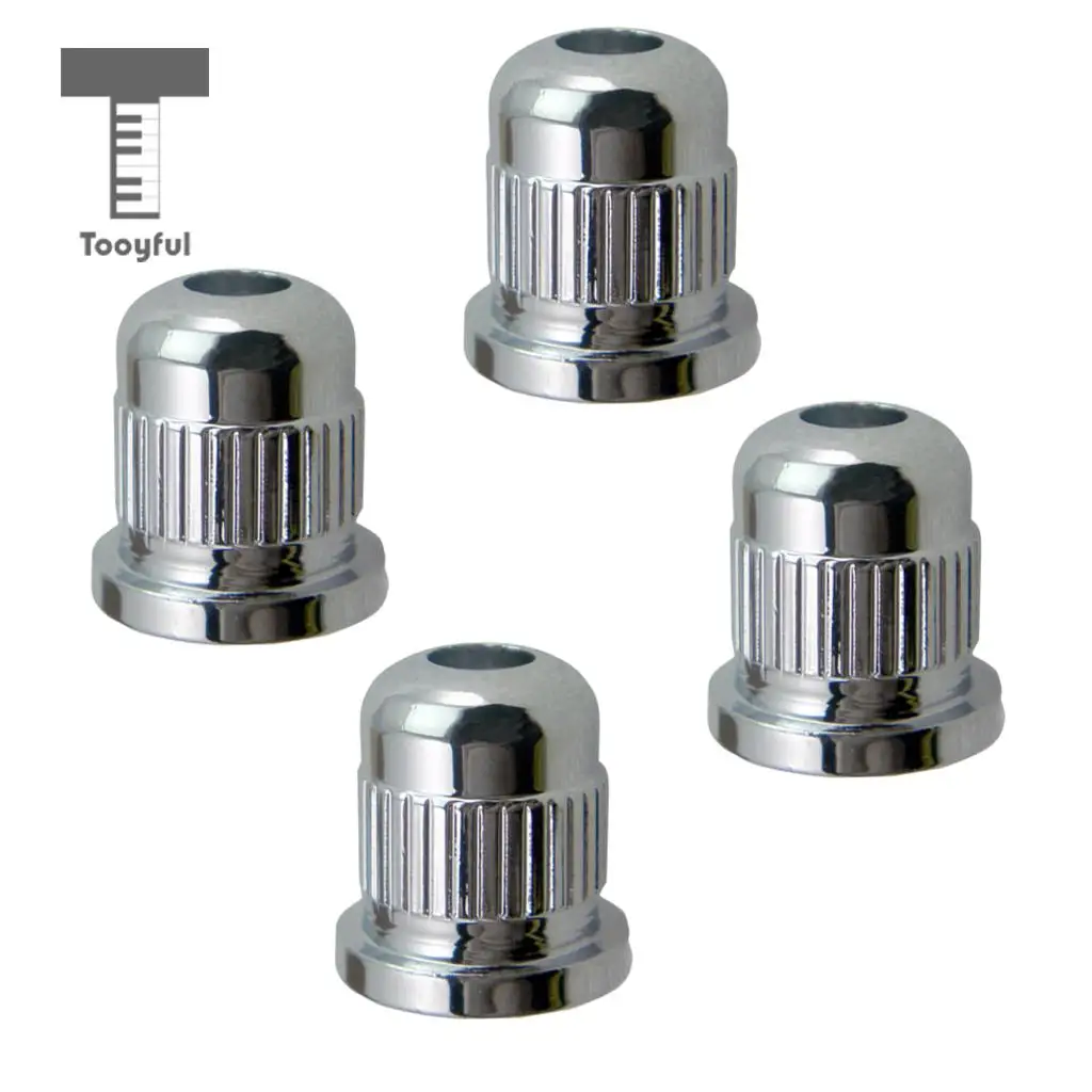 Tooyful 4 Pcs Electric Bass Guitar String Mounting Ferrules Bushing for Thru Body