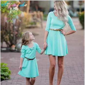 

2017 Mommy and Me Mother Daughter Dresses Matching Clothes Mom and Girl Elegant Party Dress Fashion Summer Bodycon Tutu Dress