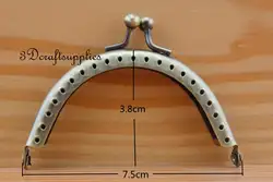 Швейная сумка кошелек металлическая рама 3 дюймов x 1 1/2 дюймов Анти бронза A46