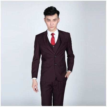 New men's suits Korean Slim suits champagne tuxedo men's costumes 3 ...