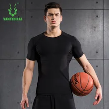 Фитнес сжатия рубашка Для мужчин Бодибилдинг футболка с короткими рукавами Crossfit футболки