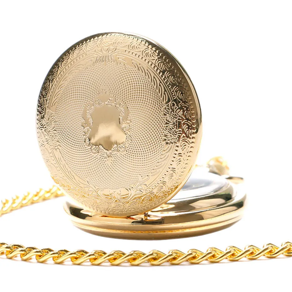 Antique Luxury Golden Mechanical Hand Wind Steampunk Necklace Chain Men Women Roman Number Analog Pocket Watch Relogio Bolso (6)