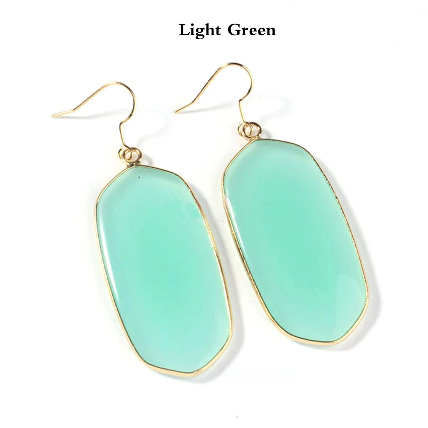 

musiling Wicca Geometric Earrings Accessories Golden Plated Natural Gem Stone Fashion Jewelry For Women Gifts