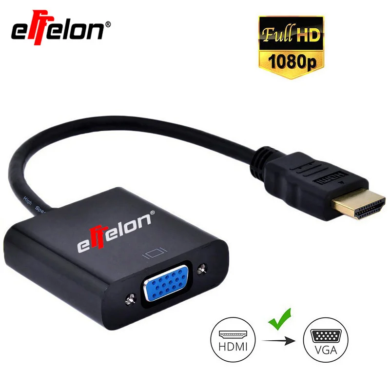

Effelon HDMI To VGA Cable Adapter HDMI Male to VGA Female Adapter HDMI To VGA Cable Converter For Laptop Notebook Monitors