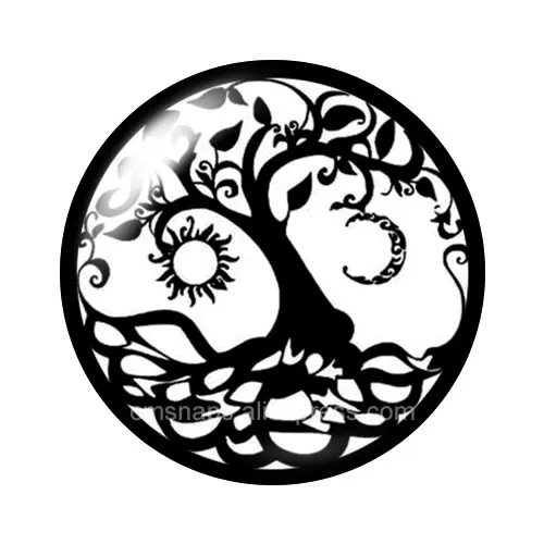 Новый черный стиль Life Tree 10 шт смешанный 12 мм/16 мм/18 мм/25 мм Круглый Фото стеклянный