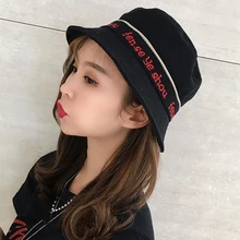 HT2220 мужские и женские шапки весна лето Панама Шляпы буквы вышивка шляпы для рыбалки рыбацкие шапки унисекс Упакованные шляпы от солнца