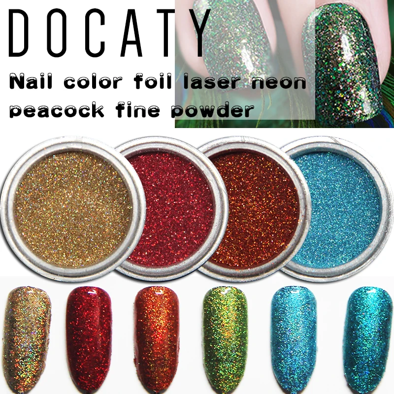 

Docaty 1Box Nail Glitter Colorful Mirror Glimmer Powders Shining Polishing Rubbing for Nails Art Manicure Decorations SL1200-20