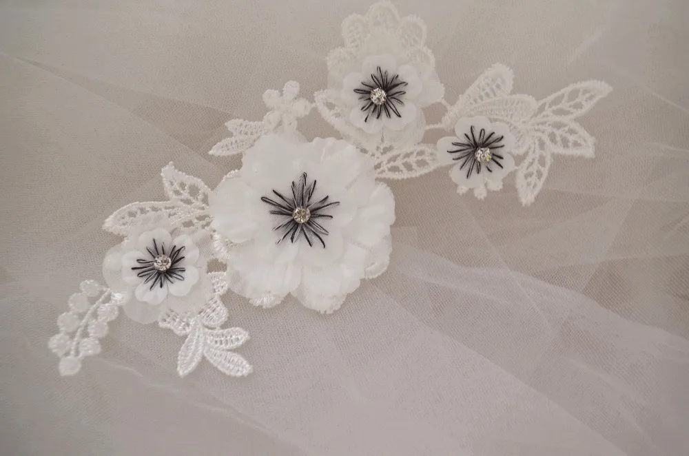 bridal lace applique ivory