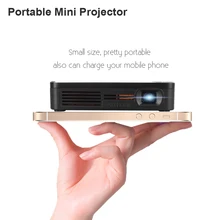 Uhuru Portable Mini LED Projecteur Wifi Intelligent DLP Pico Projecteur avec HDMI/USB VGA Sans Fil Contrôle pour les Voyages D’affaires en plein air