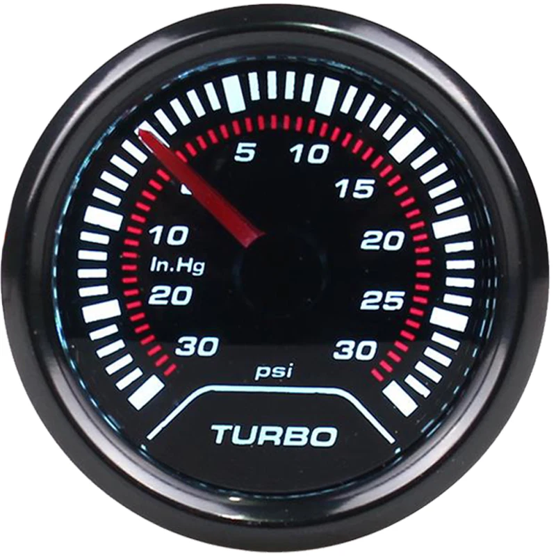 Turbo Boost Gauge 52 мм 2 дюйма белый светодиод прозрачные линзы автомобиля-30-30 фунтов/кв. дюйм Тахометр датчики давления воздуха для универсального автомобиля manometro